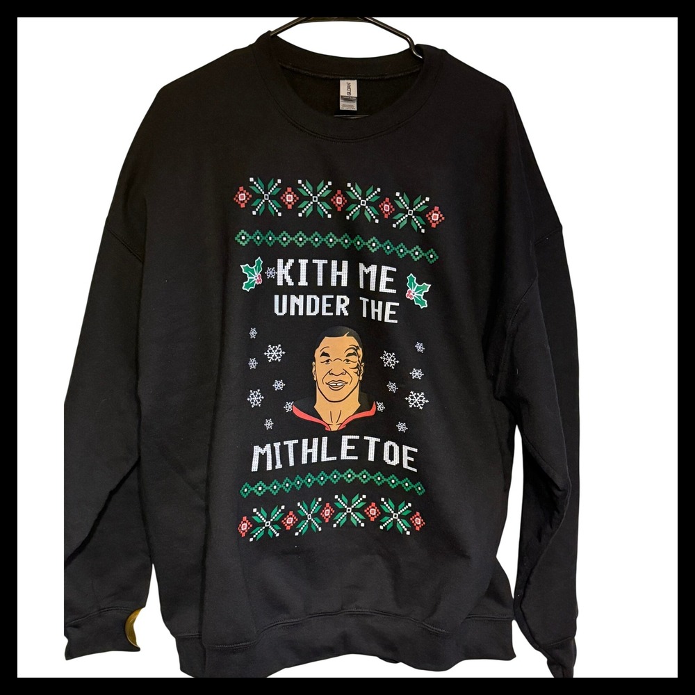 NWOT Mike Tyson Kith Me Under The Mistletoe Christmas Sweatshirt 2XL